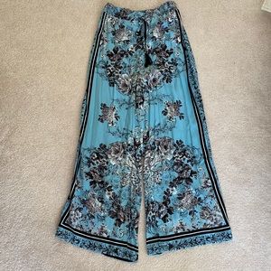 Blue Floral Pants
